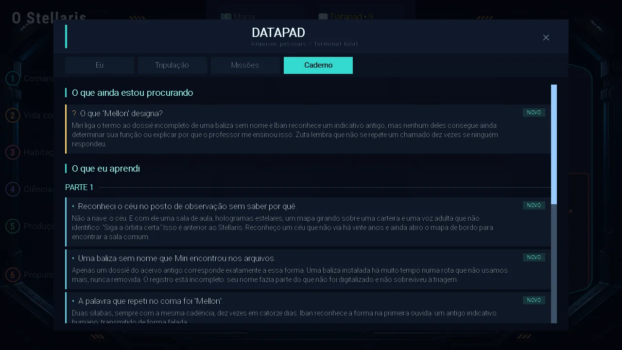 O caderno de investigação