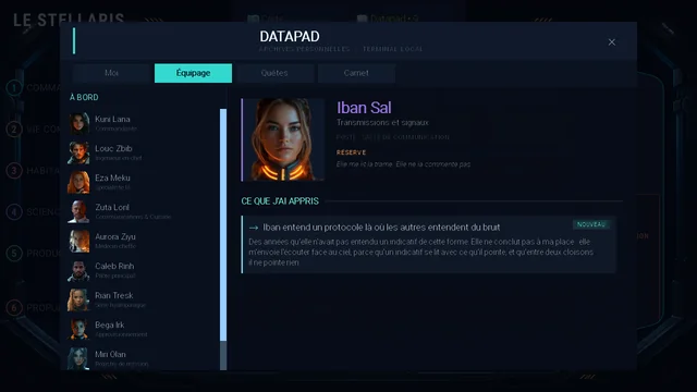 La fiche d’équipage